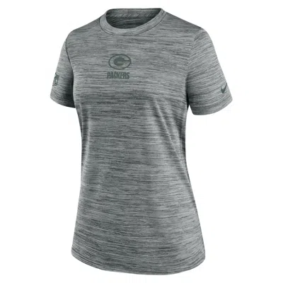 Nike Green Bay Packers Sideline Team Issue Velocity  Women's Dri-fit Nfl T-shirt In Gray