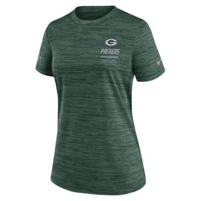 Nike Green Bay Packers Sideline Velocity  Women's Dri-fit Nfl T-shirt In Black