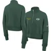 Nike Green Green Bay Packers Primetime Phoenix Half-zip Sweatshirt In Green