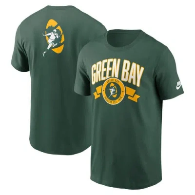 Nike Green Green Bay Packers Rewind Front And Back Hit Essential T-shirt
