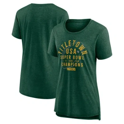 Nike Green Green Bay Packers Vintage Graphic Tri-blend Scoop Neck T-shirt