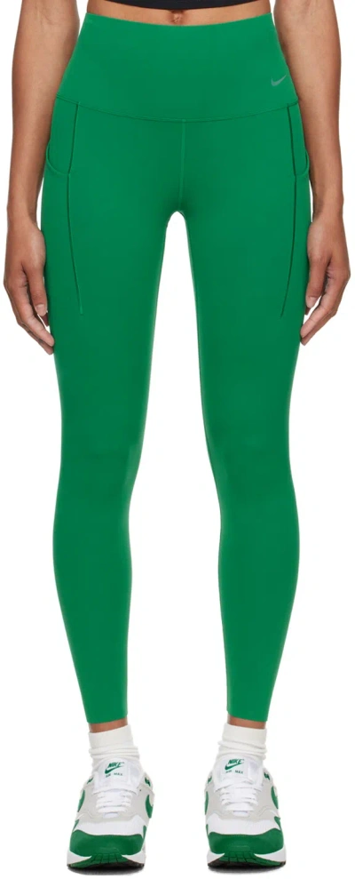 Nike Green High-rise Leggings In Malachite/black