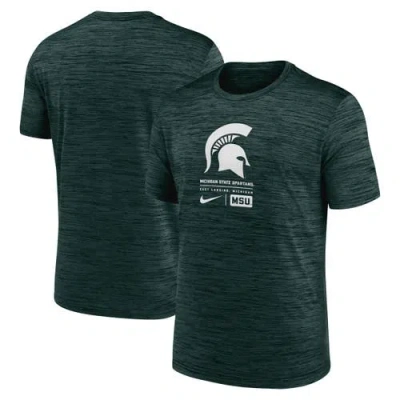 Nike Green Michigan State Spartans Campus Center Block Velocity Performance T-shirt