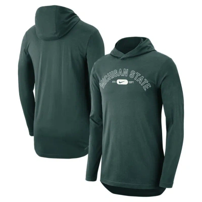 Nike Michigan State  Men's Dri-fit College Hooded T-shirt In Green