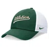 Nike Green Oakland Athletics Evergreen Wordmark Trucker Adjustable Hat In Green
