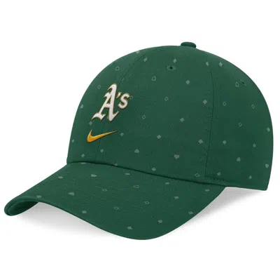 Nike Green Oakland Athletics Primetime Print Club Adjustable Hat