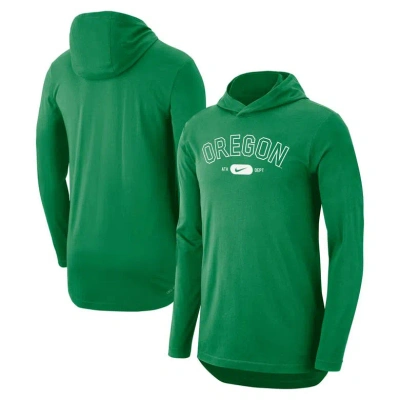Nike Men's Green Oregon Ducks Campus Performance Tri-blend Long Sleeve Hoodie T-shirt