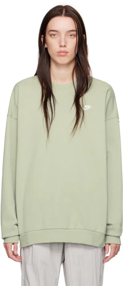 Nike Green Oversized French Terry Crewneck Sweatshirt In Jade