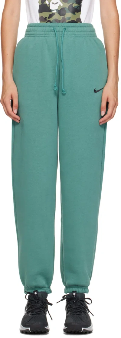 Nike Green Phoenix Lounge Pants In Bicoastal/black