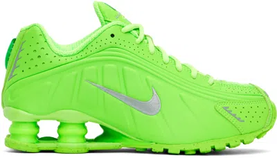 NIKE GREEN SHOX R4 SNEAKERS