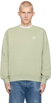 Nike Green Sportswear Club Fleece Sweatshirt In Jade Horizon/white