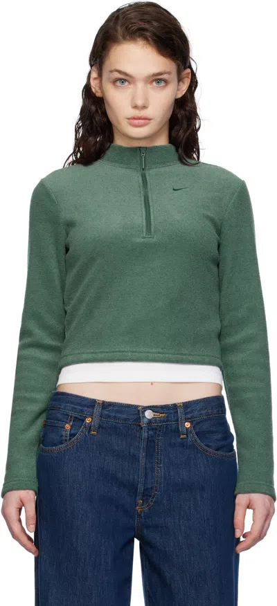 Nike Green Sportswear Phoenix Plush Sweater In Vintage Green/bicoas