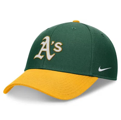 Nike Men's Green/gold Oakland Athletics Evergreen Club Performance Adjustable Hat In Green,gold
