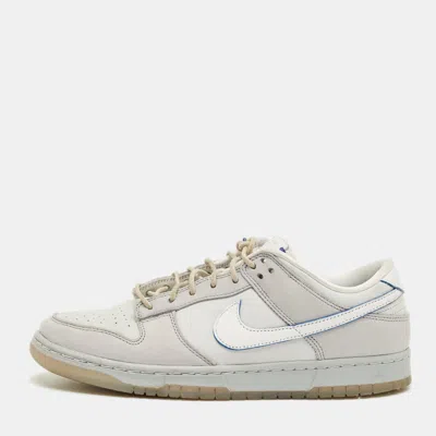 Pre-owned Nike Grey Nubuck Leather Dunk Low Wolf Grey Pure Platinum Sneakers Size 44.5 In Gray