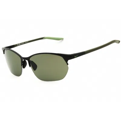 Nike Modernmetalzoneiu3289xn Metal Semi-rimless Sunglasses In Black