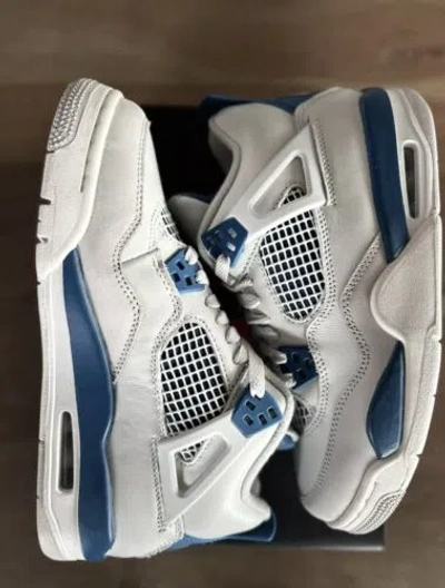 Pre-owned Nike (gs) 7y Jordan 4 Retro “military Blue” 2024 Release. Fast Shipping In Hand ?