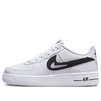 Nike (gs)  Air Force 1 '07 'cut Out Swoosh - White Black'