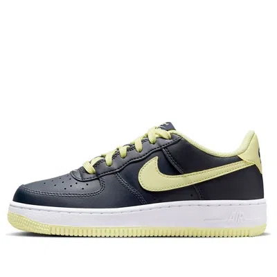 Nike (gs)  Air Force 1 Low 'dark Obsidian Lime' In Black