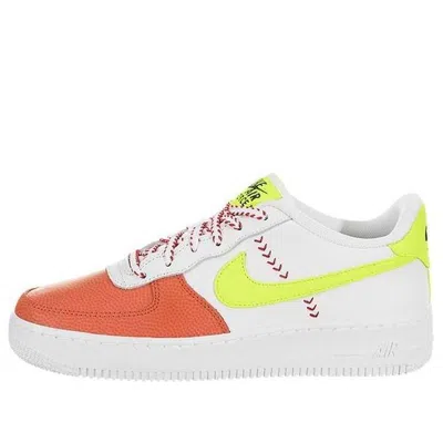 Nike (gs)  Air Force 1 Low Lv8 Sprb 'white Volt Orange'