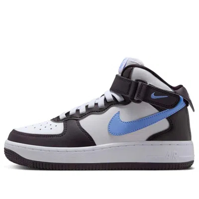 Nike (gs)  Air Force 1 Mid Easyon 'burgundy Ash White Royal'