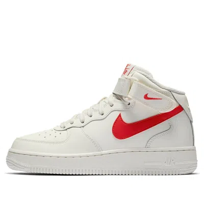 Nike (gs)  Air Force 1 Mid 'white Red' In Multi