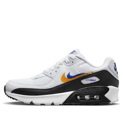 Nike (gs)  Air Max 90 'double Swoosh White Black Gold Royal' In Multi