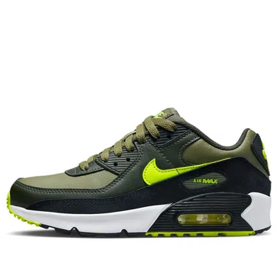 Nike (gs)  Air Max 90 Leather 'medium Olive Volt' In Green