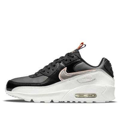 Nike (gs)  Air Max 90 Leather Se 'off Noir Metallic Pewter' In Black
