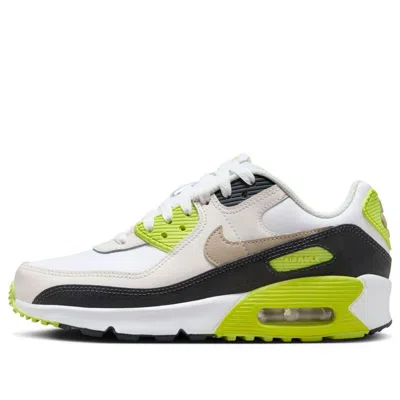 Nike (gs)  Air Max 90 'white Cyber Dark Smoke Grey Khaki' In Multi