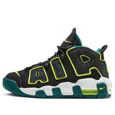Nike (gs)  Air More Uptempo 'black Volt Geode Teal'