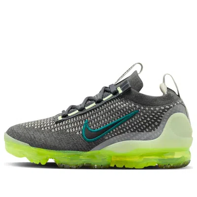 Nike (gs)  Air Vapormax 2021 Flyknit 'dark Grey Barely Volt' In Multi
