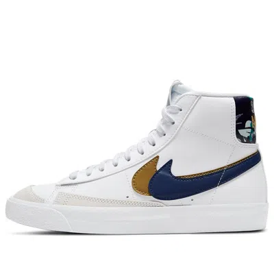 Nike (gs)  Blazer Mid '77 Se 'double Swoosh - White Gold Blue Void'