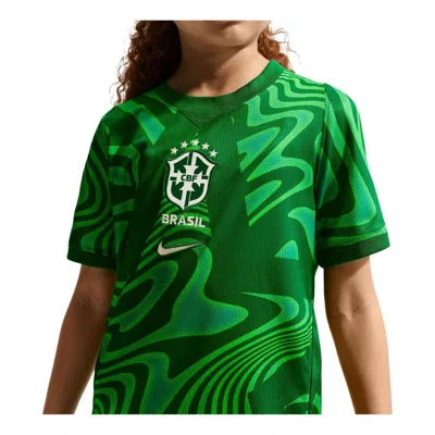 Nike (gs)  Brazil 2026 Stadium Goalkeeper Dri-fit Soccer Replica Jersey 'pine Green White'