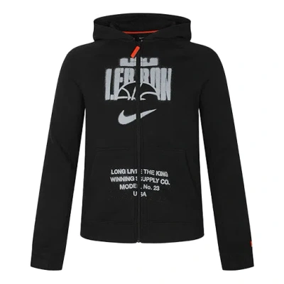 Nike (gs)  Breathable Athleisure Casual Sports Hooded Long Sleeves Zipper Jacket Boy Girls Black