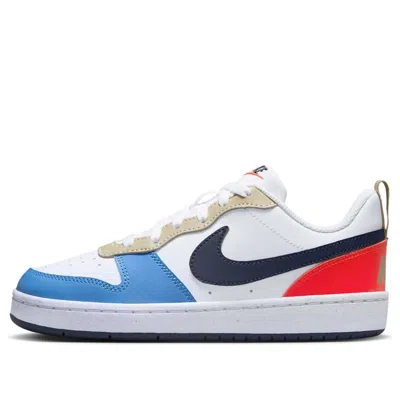 Nike (gs)  Court Borough Low Recraft 'white Thunder Blue Crimson'