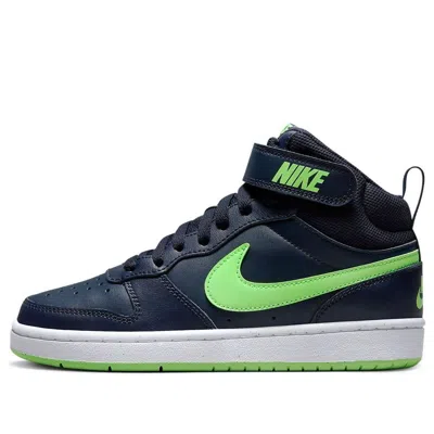 Nike (gs)  Court Borough Mid 2 'dark Obsidian Lime Blast' In Black