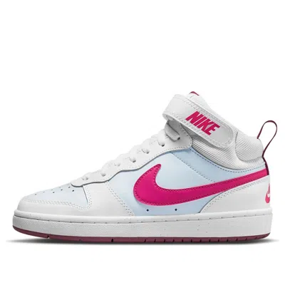 Nike (gs)  Court Borough Mid 2 'white Sangria Pink Prime'