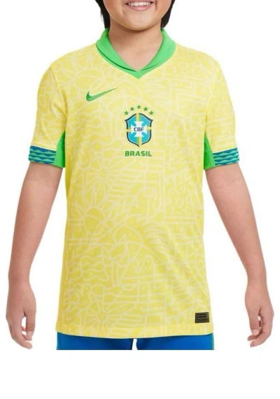 NIKE (GS) NIKE DRI-DIT BRAZIL 2024 STADIUM HOME SOCCER REPLICA JERSEY 'YELLOW'