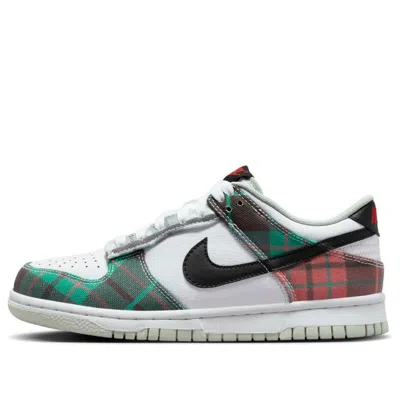 Nike (gs)  Dunk Low Plaid 'white Red Green'