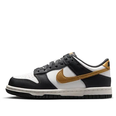 Nike (gs)  Dunk Low 'summit White Metallic Gold'
