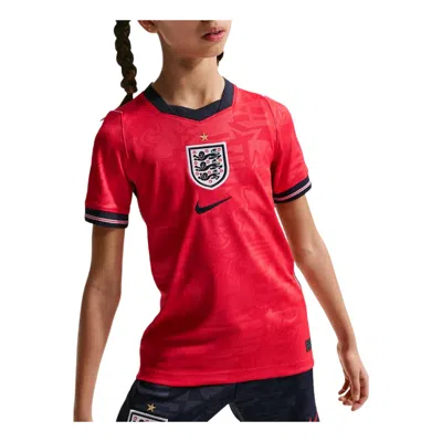 Nike (gs)  England National Team 2026 Stadium Away Dri-fit Soccer Jersey 'speed Red Obsidian White' In Brown