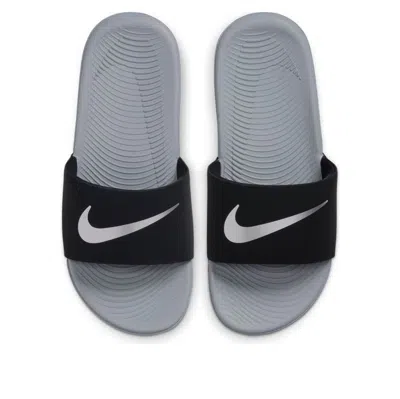 Nike (gs)  Kawa Slide 'black Metallic Silver'