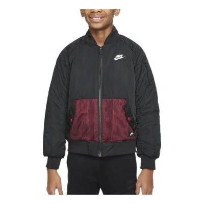 Nike (gs)  Kids Printing Casual Sports Jacket Boy Black