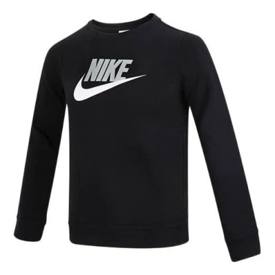Nike (gs)  Logo Printing Athleisure Casual Sports Round Neck Pullover Boy Black
