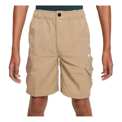 Nike (gs)  Outdoor Play Woven Cargo Shorts 'khaki' In Brown