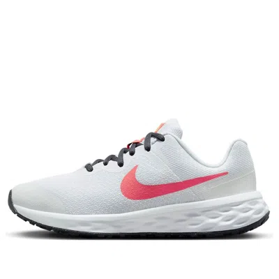 Nike (gs)  Revolution 6 Road Running Shoes 'white Gridiron Orange Sea Coral'