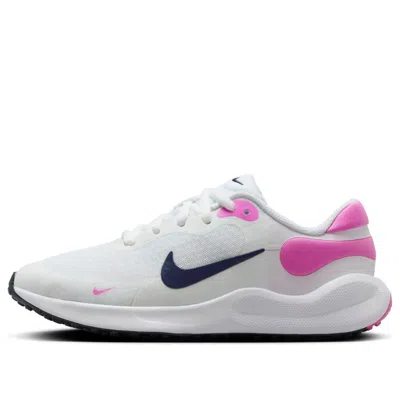 Nike (gs)  Revolution 7 'white Playful Pink Navy'