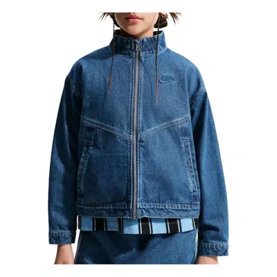 Nike Sportswear Collection Windrunner Older Kids' Denim Jacket In Blue