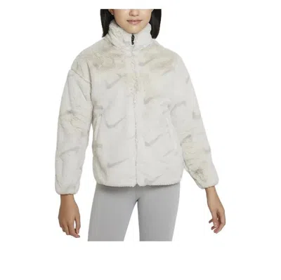 Nike (gs)  Sportswear Faux Fur Jacket 'white Grey'