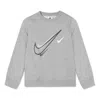 Nike (gs)  Sportswear Swoosh Logo Fleece Sweatshirt 'dark Grey' In Gray